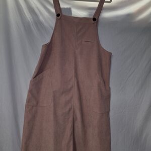 Pink Corduroy Overall Dress Size Large 118